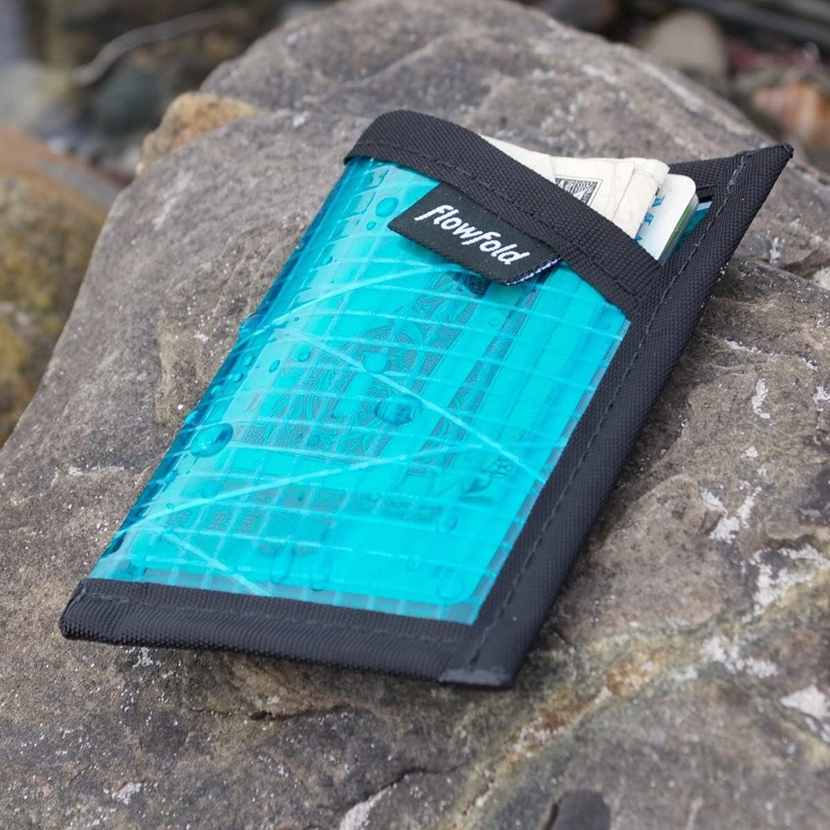 Flowfold Recycled Sailcloth Minimalist Card Holder Durable Slim Wallet Front Pocket Wallet, Card Holder Wallet Made in USA