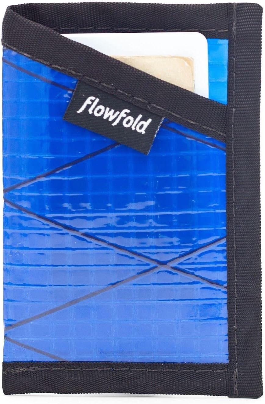 Flowfold Recycled Sailcloth Minimalist Card Holder Durable Slim Wallet Front Pocket Wallet, Card Holder Wallet Made in USA