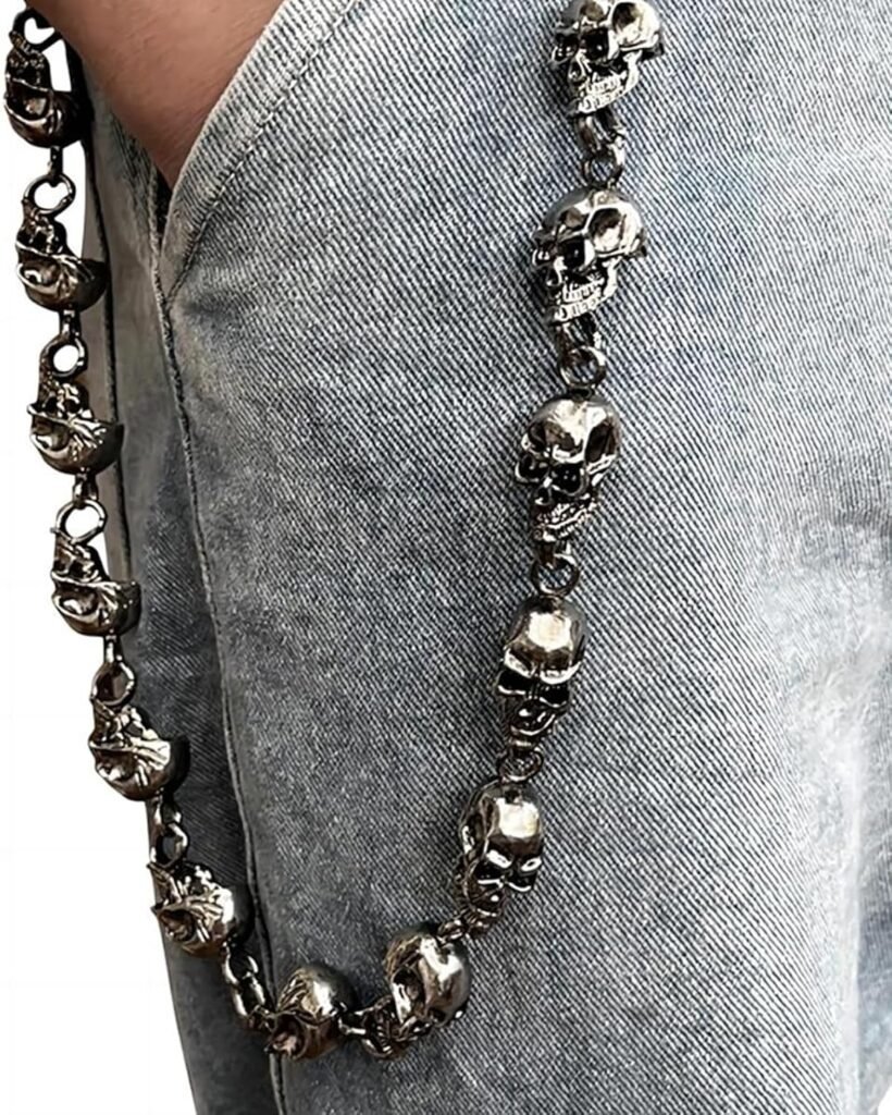 Trouser Chains for Men Pants Chain Jean Chains Belt Chain Biker Wallet Chain Skull Pants Chains for Men Biker Chain Punk Heavy Skull Goth Accessories