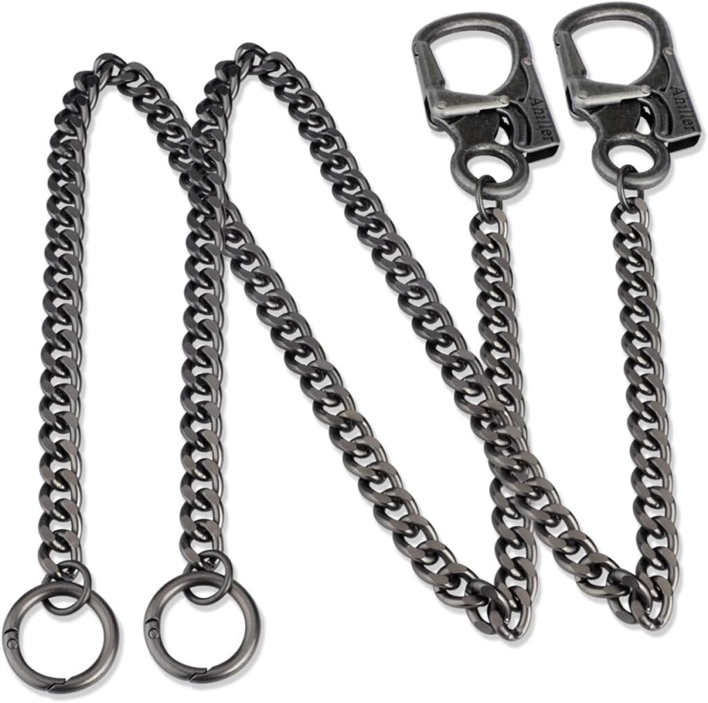 Ahiller Biker Wallet Chain, Heavy Duty Pocket Chain with Round Clasp, Men Chains for Keys, Jeans, Pants, Purse and Handbag